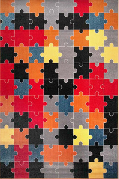 KOLIBRI 11360 22491 Сучасні килими на тканій основі, ворс середній - 9 мм, вага 2,2 кг/м2, нитка - фрiзе. У дитячу, вітальню і спальню. Зроблені в Україні 242х363