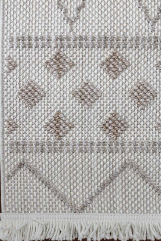 AGRA EN76A 24866 Безворсовий килим з поліестеру у скандинавському стилі. Петлевий об'ємний малюнок. Приємний на дотик і легкий у прибиранні. 322х483