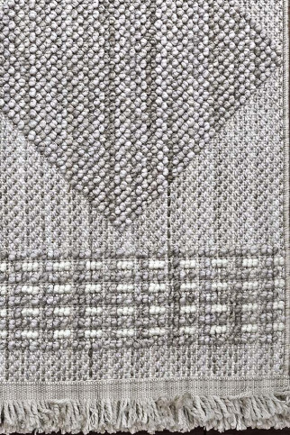 AGRA EO61A 24867 Безворсовий килим з поліестеру у скандинавському стилі. Петлевий об'ємний малюнок. Приємний на дотик і легкий у прибиранні. 322х483