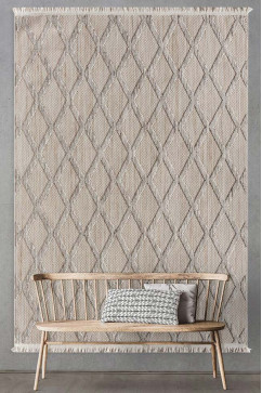 AGRA ER21B 24868 Безворсовый ковер из полиэстера в скандинавском стиле. Петлевой обьемный рисунок. Приятный на ощупь и легок в уборке. 242х363