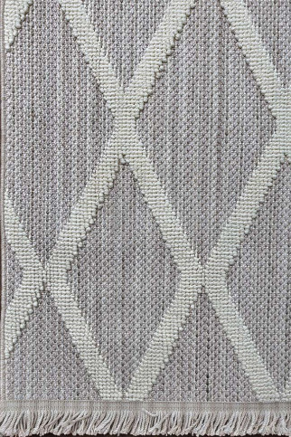 AGRA ER21B 24869 Безворсовий килим з поліестеру у скандинавському стилі. Петлевий об'ємний малюнок. Приємний на дотик і легкий у прибиранні. 322х483