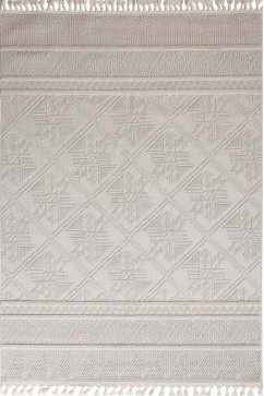 HELSINKI EY68B 24873 Ковер в скандинавском стиле. Безворсовая основа и обьемный рисунок из распушенной нитки фризе. Натуральная цветовая гамма. 242х363