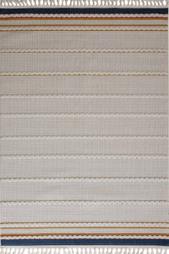 HELSINKI EZ35B 24874 Килим у скандинавському стилі. Безворсова основа та об'ємний малюнок із розпушеної нитки фризе. Натуральна кольорова гама. 242х363