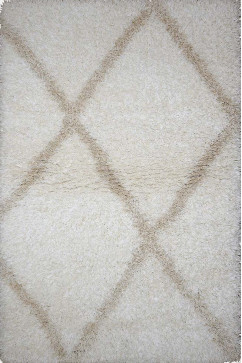 DENSO white romb 25010 Ковры с высоким ворсом. Высота ворса 50 мм, вес 4,3 кг/м2. Для спален и гостиных. Сделаны в Турции 242х363