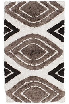 KAYAK grey-white 11450 Коврик для ванной из хлопка. Отлично поглощает влагу, создаст комфорт и уют. Можно стирать в машине. 242х363