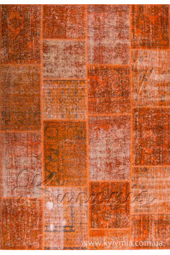 PATCHWORK CARPET orange 14029 Натуральные шерстяные ковры в стиле печворк. Подойдут к современному интерьеру любой комнаты. 242х363