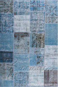 PATCHWORK CARPET light blue 14022 Натуральні вовняні килими в стилі печворк. Підійдуть до сучасного інтер'єру будь-якої кімнати. 242х363